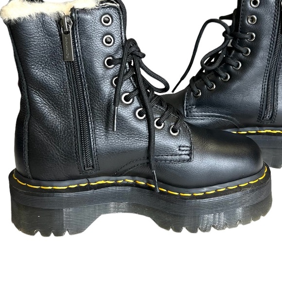 Dr. Marten Jadon Faux Fur Lined Leather Platform Boot  Sz 5 - Picture 4 of 13